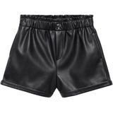 Mango Kids - Casual Short - Zwart - Imitatieleren Korte Broek