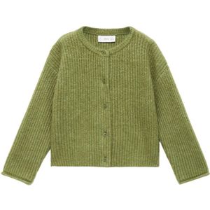 Mango Kids - Grof Gebreid Vest - Groen