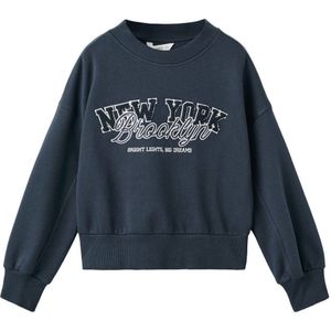 Mango - Kids Sweater - Effen - Ronde Hals - Geribbelde Boorden