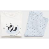 Mango - Kids Pyjama - Lange Mouwen - Ronde Hals - Elastische Tailleband