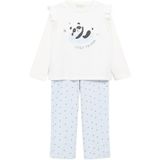 Mango - Kids Pyjama - Lange Mouwen - Ronde Hals - Elastische Tailleband