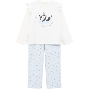 Mango - Kids Pyjama - Lange Mouwen - Ronde Hals - Elastische Tailleband