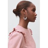 MANGO TEEN - Top - Katoen - Lange Mouwen - Ronde Hals - Ruches en Smockwerk