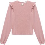 MANGO TEEN - Top - Katoen - Lange Mouwen - Ronde Hals - Ruches en Smockwerk