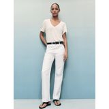 Mango - Straight Leg Jeans - Wit