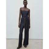 MANGO - CALLY - Jumpsuit - Donkerblauw - Denim - Mouwloos