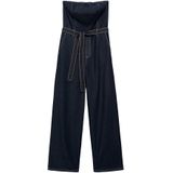 MANGO - CALLY - Jumpsuit - Donkerblauw - Denim - Mouwloos