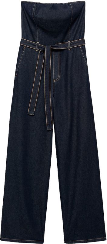 MANGO - CALLY - Jumpsuit - Donkerblauw - Denim - Mouwloos