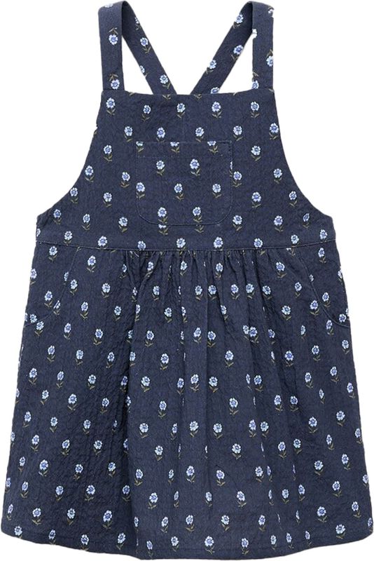 Mango - Kids - Jurk - Mouwloos - 100% Katoen - Vierkante Hals