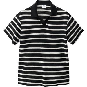 MANGO MAN - MARTE - T-shirt - Zwart/Wit - Gestreept - Kwartmouw