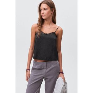 MANGO TEEN - Top - Panterprint - Spaghettibandjes - Kanten Details