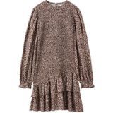 MANGO TEEN - Jurk - Panterprint - Lange Ballonmouwen - Korte Lengte