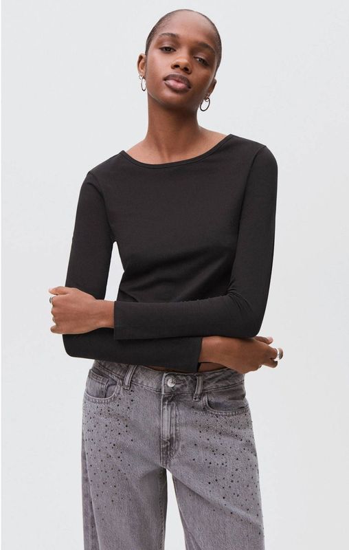 MANGO TEEN - Longsleeve - Katoen - Effen Kleur