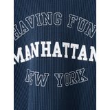 MANGO KIDS - Shirt - Marine - Lange Mouw - Ronde Hals - Normale Pasvorm