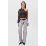 MANGO TEEN - Top - Vrolijke Print - Lange Ballonmouwen - Off Shoulder Kraag