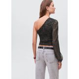 MANGO TEEN - Top - Vrolijke Print - Lange Ballonmouwen - Off Shoulder Kraag