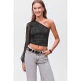 MANGO TEEN - Top - Vrolijke Print - Lange Ballonmouwen - Off Shoulder Kraag