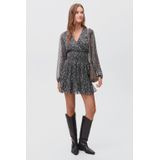 MANGO TEEN - Jurk - Vrolijke Print - Lange Ballonmouwen - V-hals