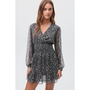 MANGO TEEN - Jurk - Vrolijke Print - Lange Ballonmouwen - V-hals