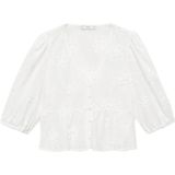 Mango - Blousetop - Wit - Broderie