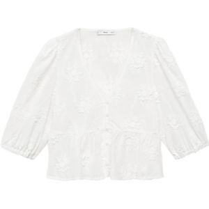 Mango - Blousetop - Wit - Broderie