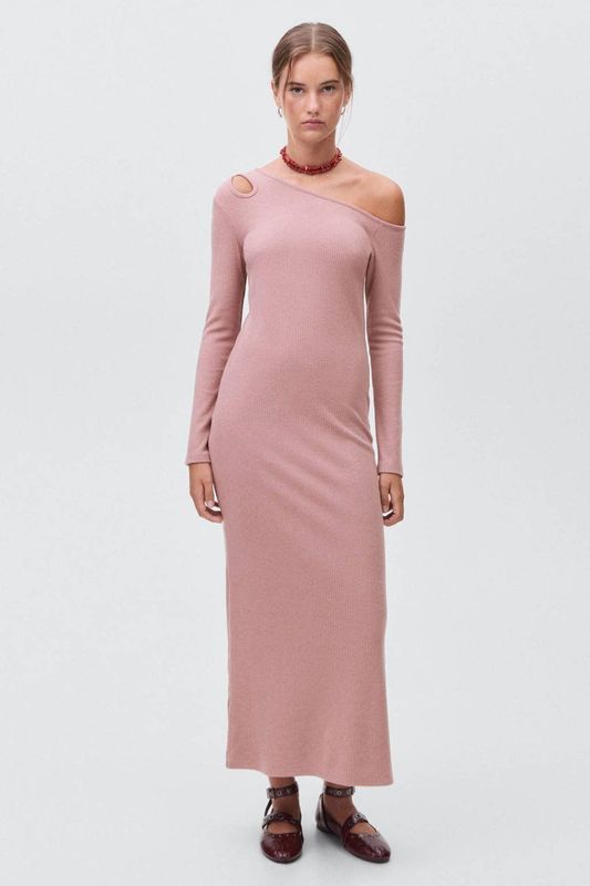 MANGO TEEN - Jurk - Maxi Model - Rib Gebreid