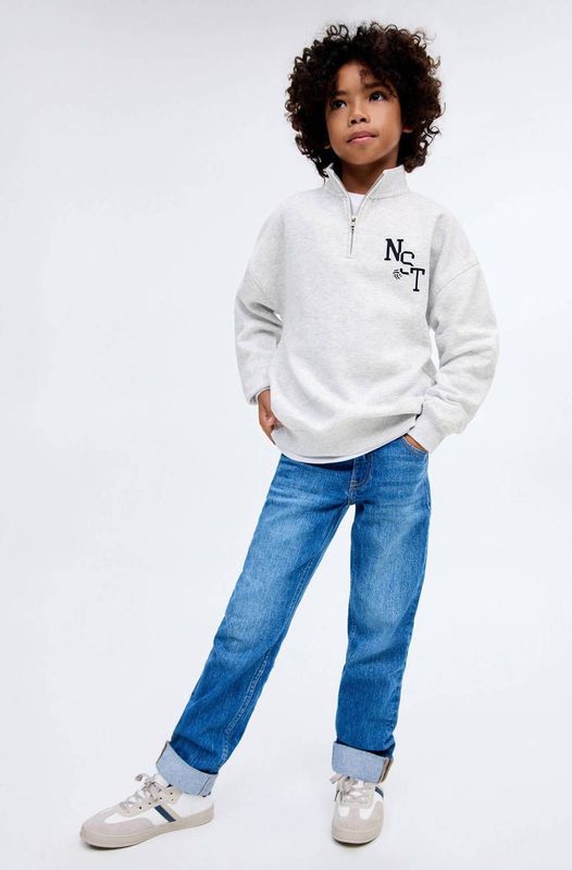 Mango Kids - Sweater - Melange Print - Lange Mouwen - Korte Rits