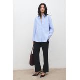 MANGO - JUANY - Blouse - Duifblauw - Lange Mouw - Katoen