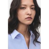 MANGO - JUANY - Blouse - Duifblauw - Lange Mouw - Katoen