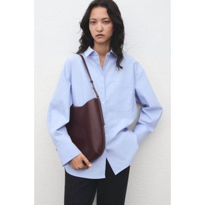 MANGO - JUANY - Blouse - Duifblauw - Lange Mouw - Katoen