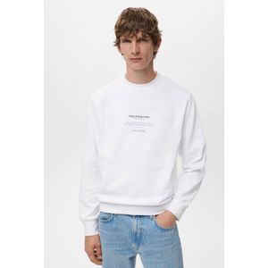 Mango Man - Sweater - Wit - Regular Fit - Lange Mouwen - Ronde Hals