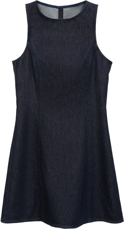 Mango - Spijkerjurk - Dark Blue Denim - Mouwloos - Middellange Lengte