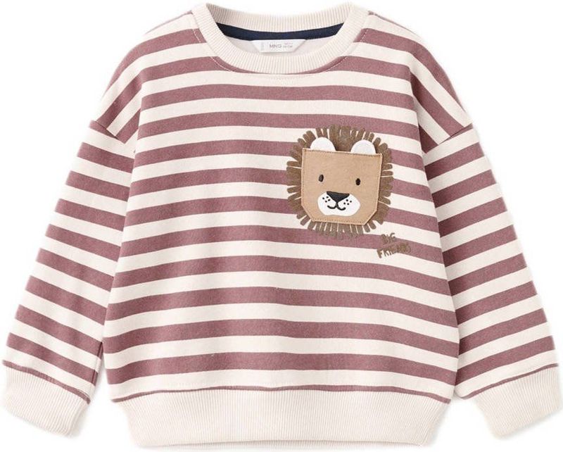 MANGO KIDS - Sweatshirt - Ombregrijs - Gestreept - Lange Mouw