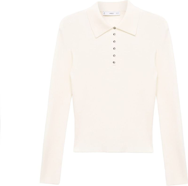 MANGO - TWENTIES - Trui - Ecru - Slanke Pasvorm - Lange Mouw