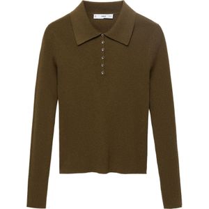 MANGO - TWENTIES - Trui - Kaki - Slanke Pasvorm - Lange Mouw