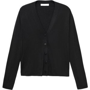 Mango - Gebreid Vest - Zwart - Dames