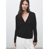 Mango - Gebreid Vest - Zwart - Dames