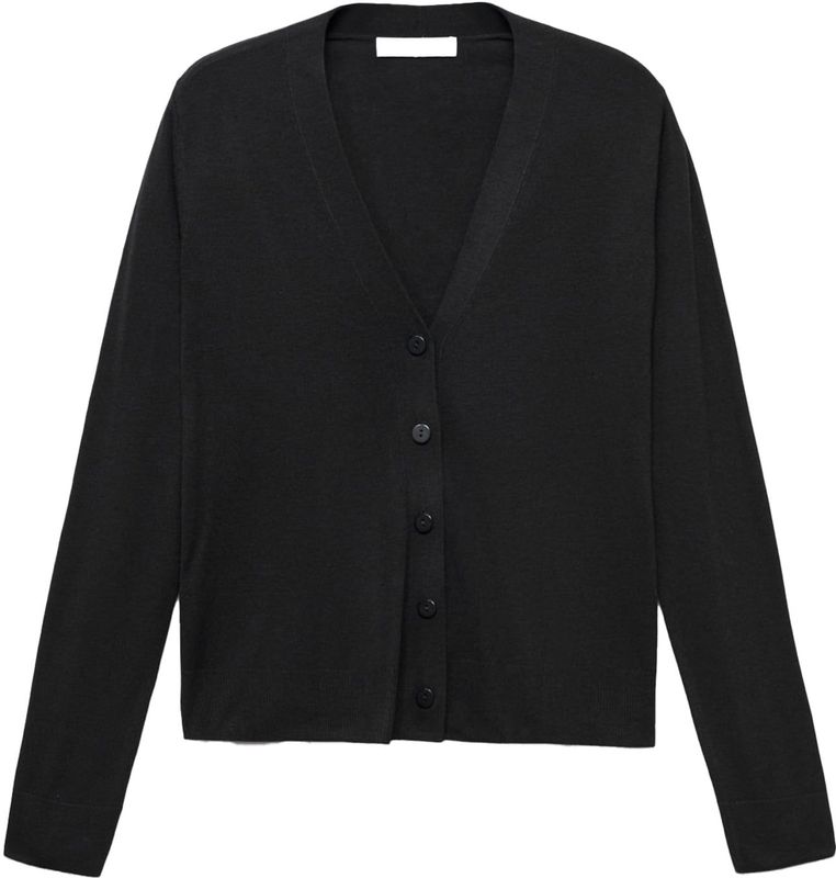 Mango - Gebreid Vest - Zwart - Dames