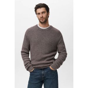Mango Man - Gebreide Trui - Donkerrood - Regular Fit