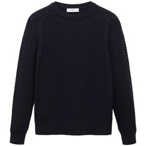 Mango Man - Grof Gebreide Trui - Donkerblauw