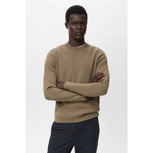 Mango Man - Fijn Gebreide Trui - Bruin - Regular Fit