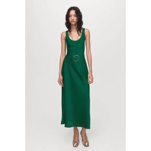 Mango - Satijnen Maxi Jurk - Groen