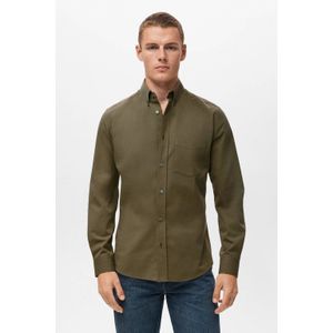 Mango Man - Overhemd - Bruin - Regular Pasvorm - Lange Mouwen