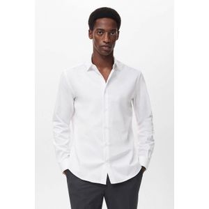 Mango Man - Overhemd - Wit - Regular Pasvorm - Lange Mouwen