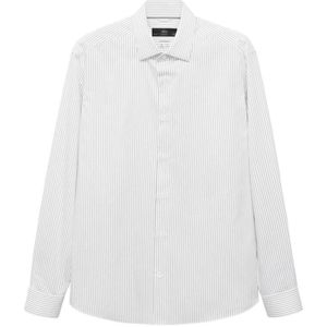 Mango Man regular gestreepte casual overhemd beige