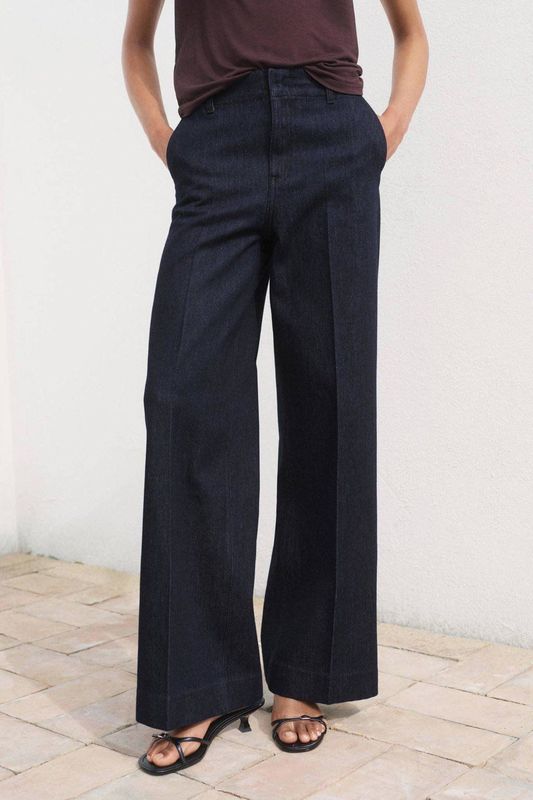 MANGO - ALBA - Jeans - Blauw - Denim - Wide Leg - Mid Waist