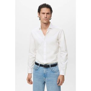 Mango Man - Regular Fit - Overhemd - Wit - Lange Mouwen - 100% Katoen