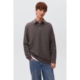 MANGO TEEN - Polo - Antraciet - Lange Mouwen - 100% Katoen