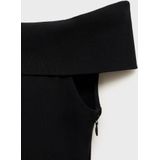 Mango - A-lijn Jurk - Zwart - Off Shoulder