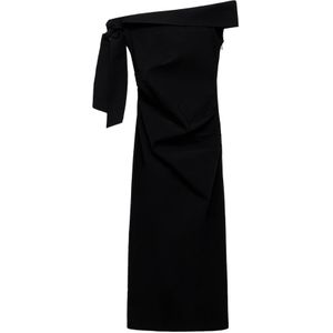 Mango - A-lijn Jurk - Zwart - Off Shoulder